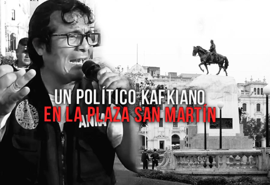 Un político kafkiano en la plaza San Martín