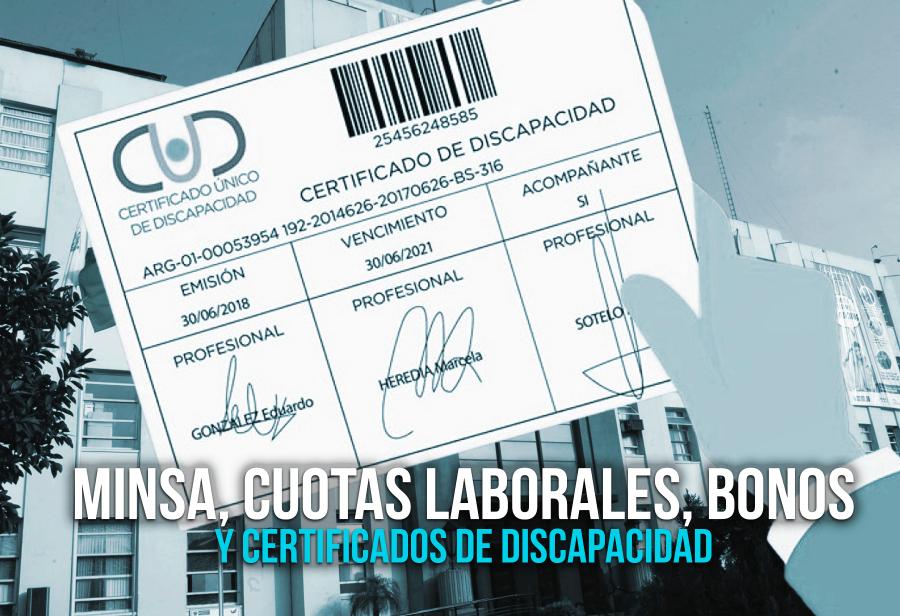 Minsa, cuotas laborales, bonos y certificados de discapacidad