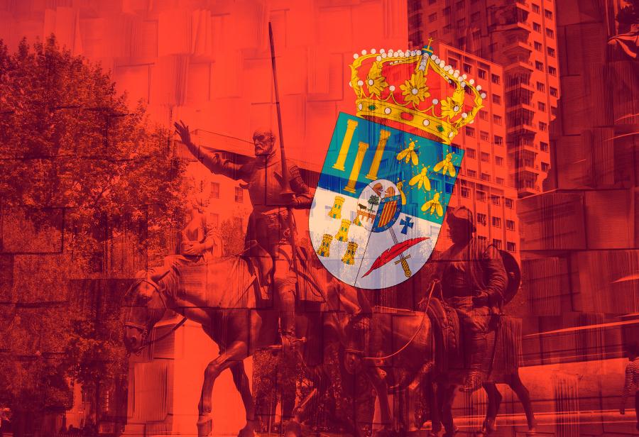 Cervantes y Sancho, desde Salamanca