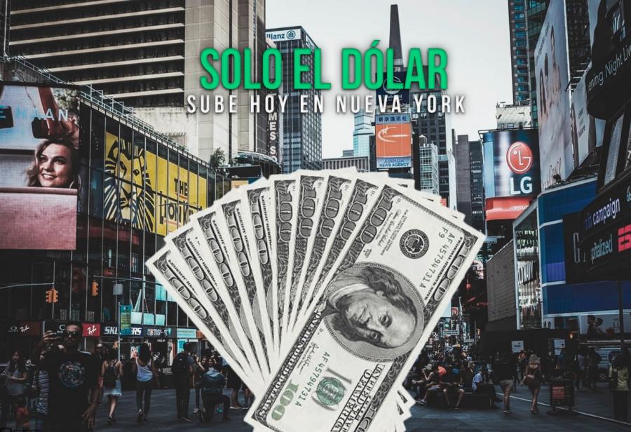 Solo el dólar sube hoy en Nueva York