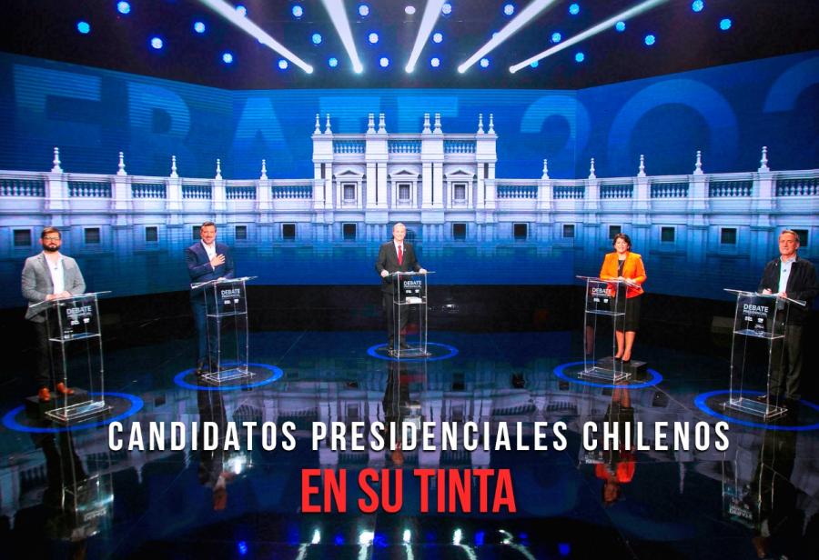 Candidatos presidenciales chilenos en su tinta