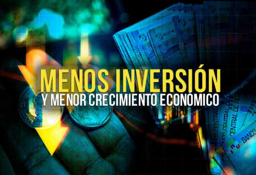 Menos inversión y menor crecimiento económico