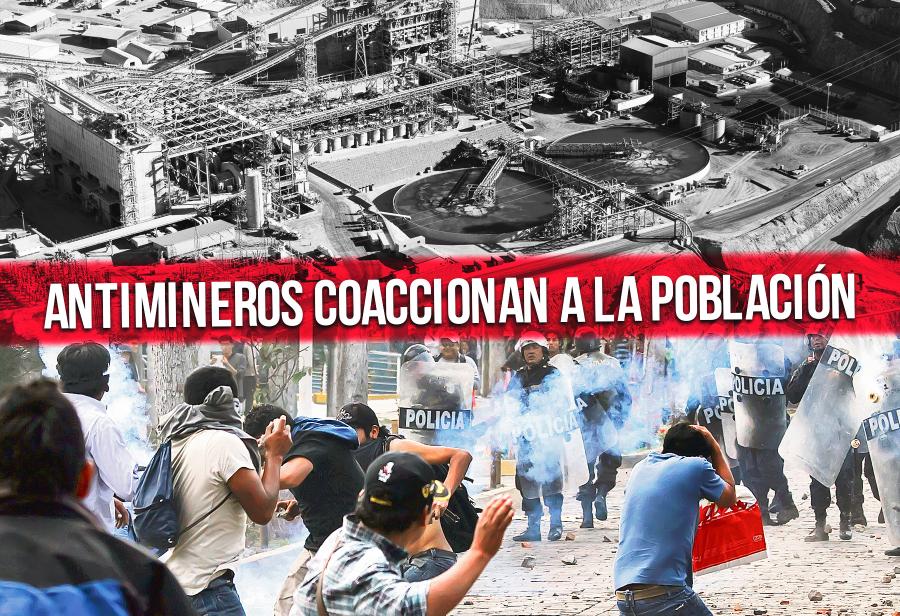 Antimineros coaccionan a la población