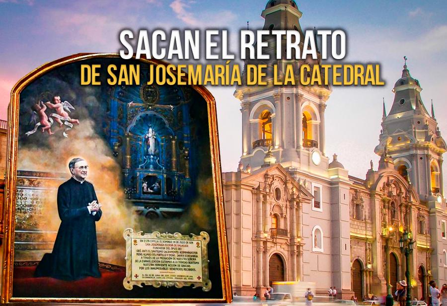 Sacan el retrato de San Josemaría de la Catedral
